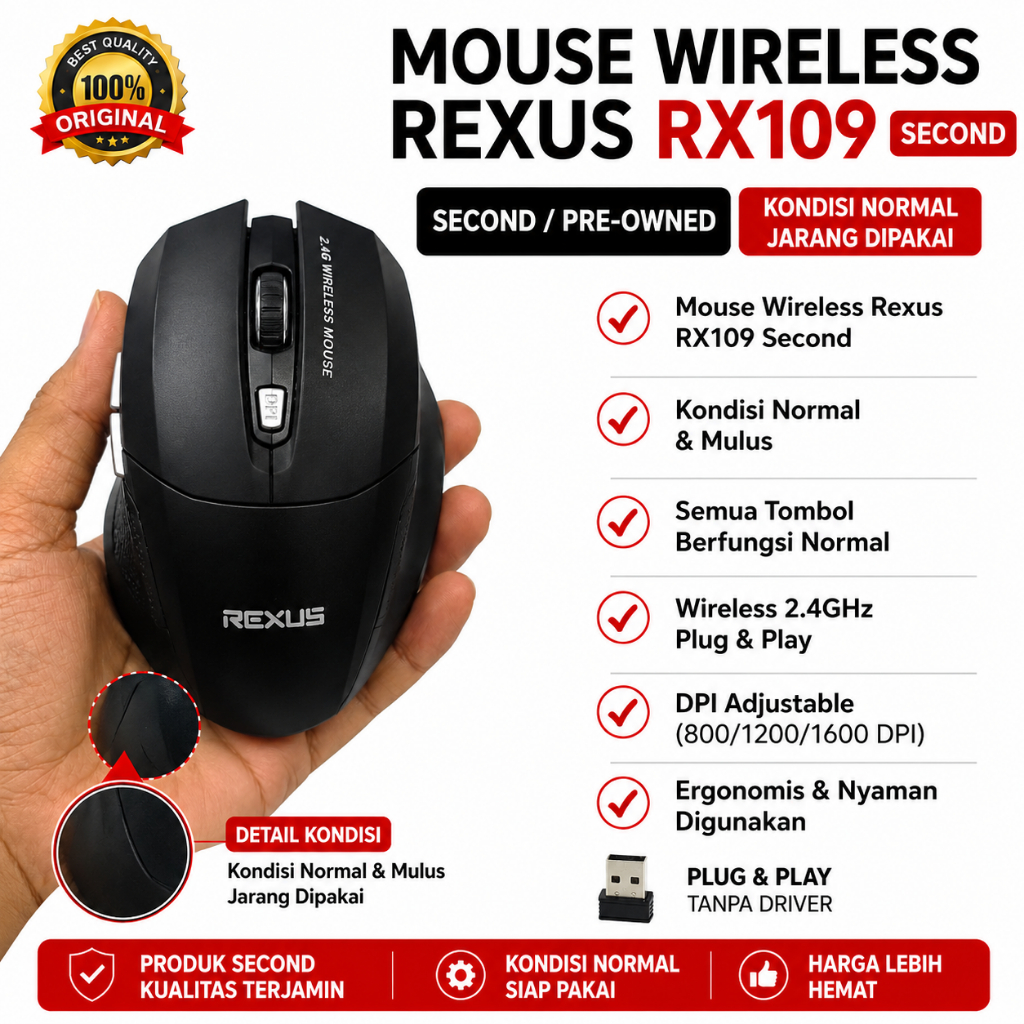 Mouse Wireless Rexus RX109 Second