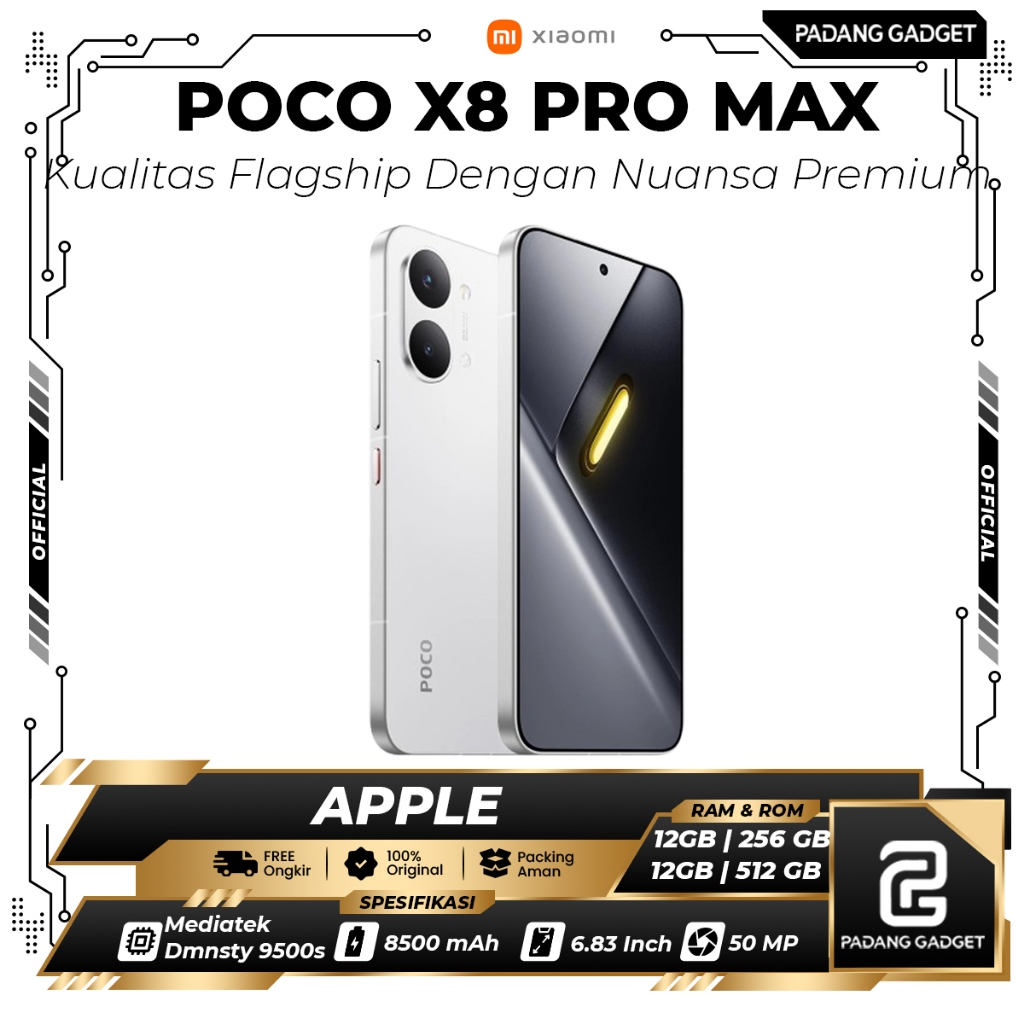 Xiaomi Poco X8 Pro Max 5G 12/256 & 12/512 GB | HP GAMING Dimensity 9300s | GARANSI RESMI INDONESIA |