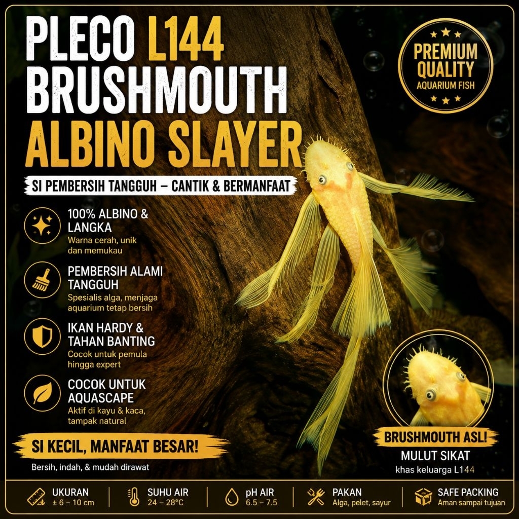 Pleco L144 | Brushmouth Albino Slayer | Sapu sapu Slayer