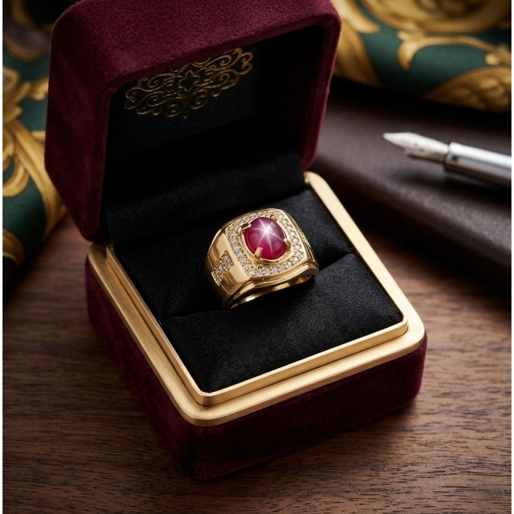 Cincin Batu Pria American Star Elegan dan Mewah