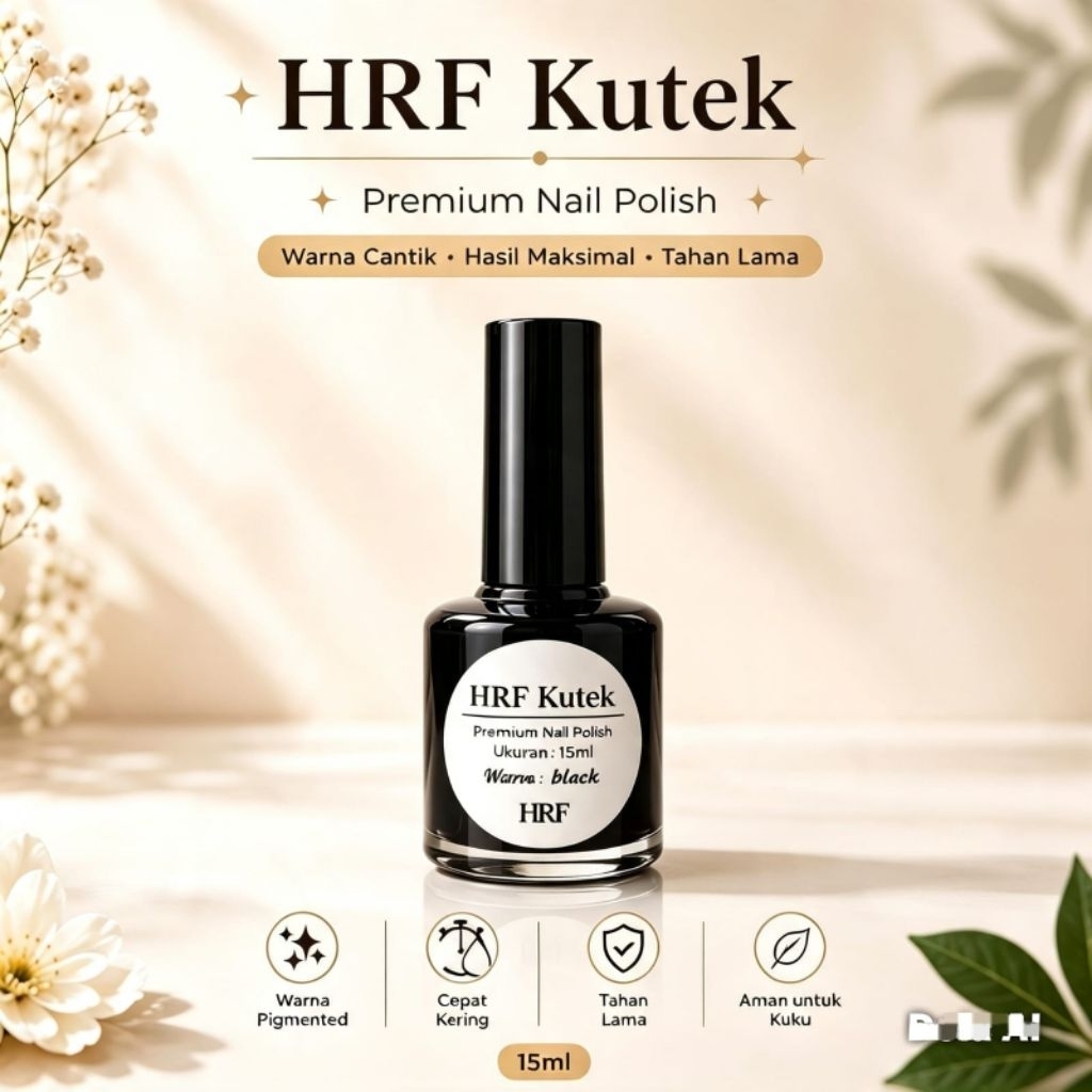 kutek kuku muslimah warna hitam 15ML_HRF_HALAL