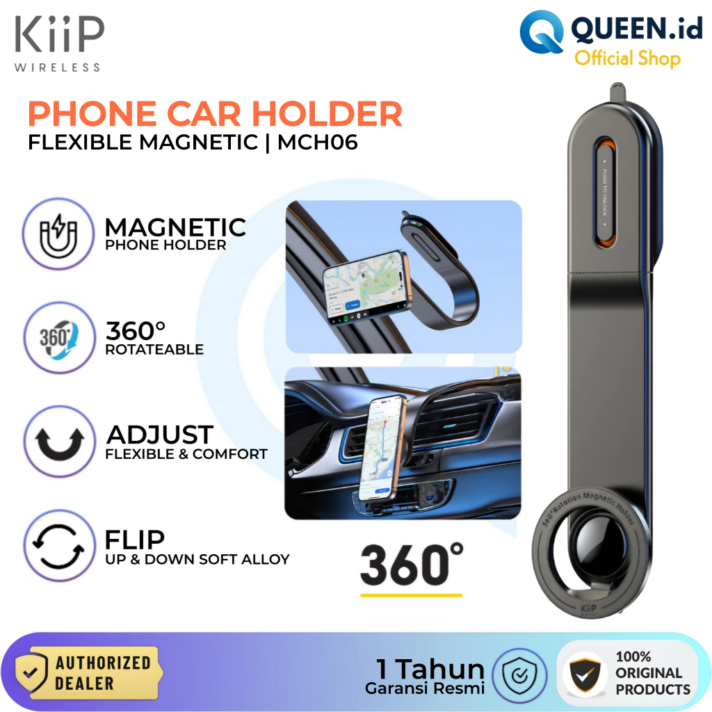 KIIP MCH06 Magnetic Car Mount Phone Stand Holder HP Dashboard Mobil Foldable Flexible Magnet Magsafe