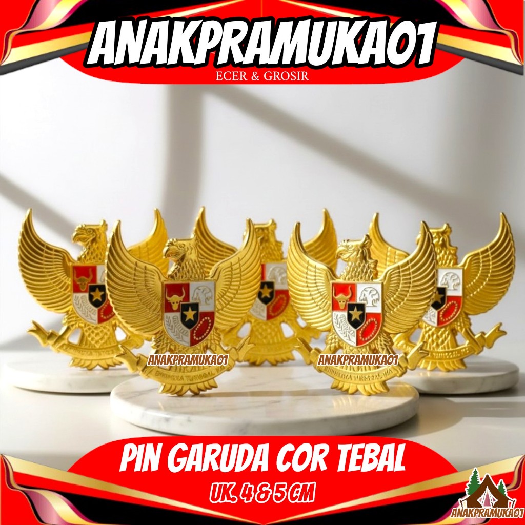 Pin Garuda Kuningan Cor Tebal | Pin Garuda premium Peniti