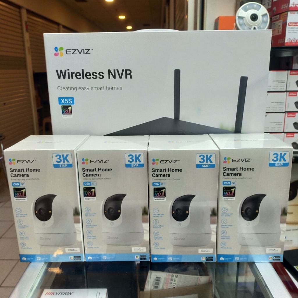 PAKET CCTV 4 CHANNEL WIRELESS NVR EZVIZ 4 KAMERA EZVIZ 5MP GARANSI RESMI