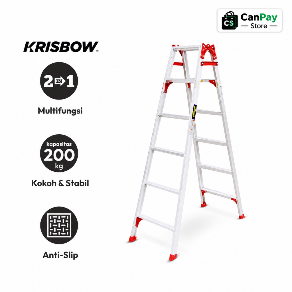 Fixstep Tangga Lipat Aluminium 6 Step 2 in 1