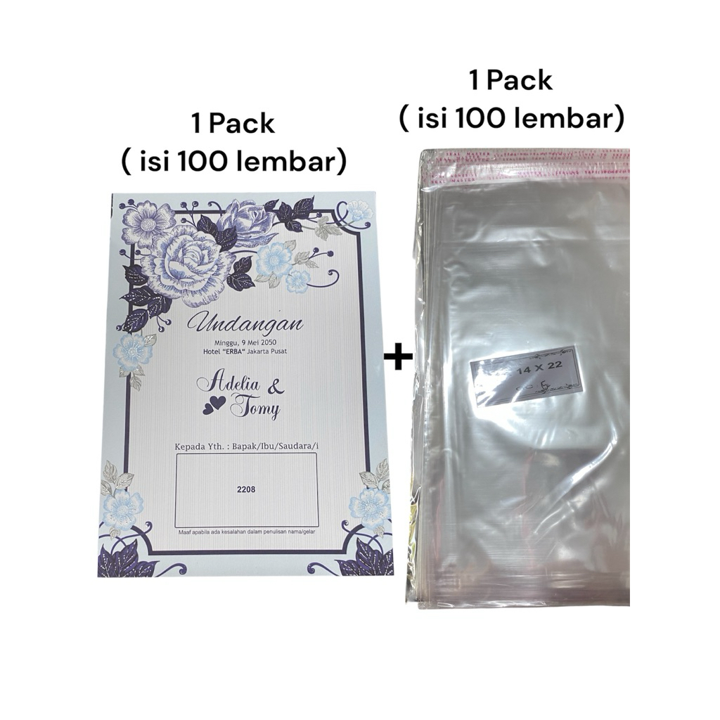 Erba 2208 1 Pack Blangko Erba 2208 + 1 Pack Plastik Opp Blangko Undangan Kosong Tanpa Teks Gratis Fi