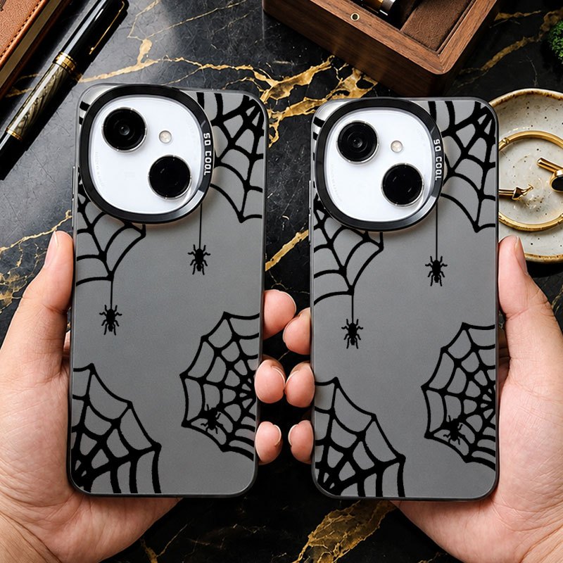 Softcase IMD Black Motif Laba Laba Minimalis Premium Pelindung HP Compatibel For Tecno Camon 40 Pro 
