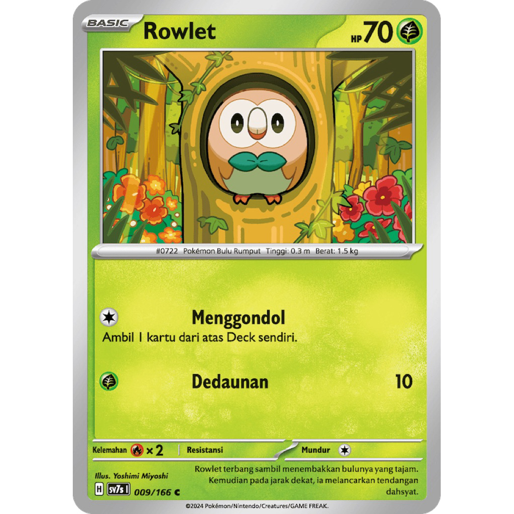 Pokemon Rowlet TCG Kartu Bulk Common