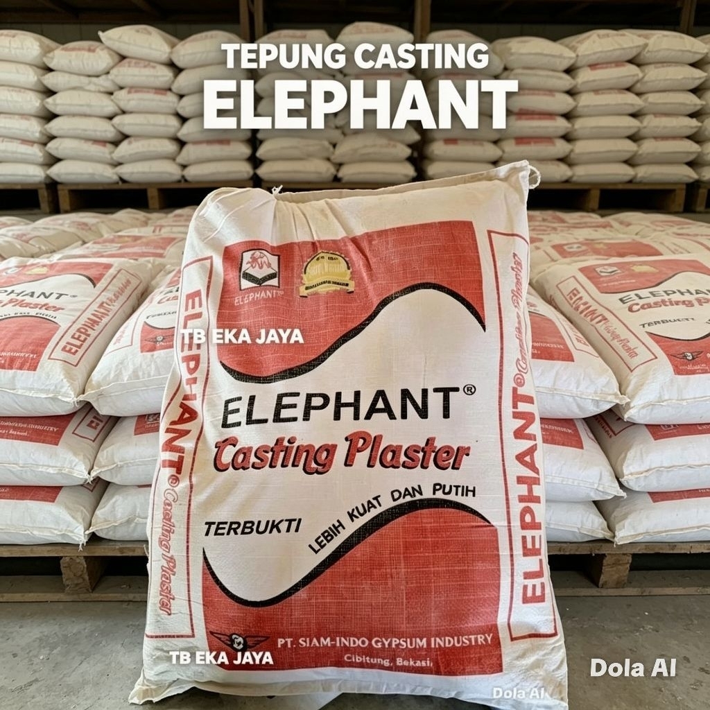 Casting Plester Tepung Casting Elephant Tepung Gypsum 18 Kg