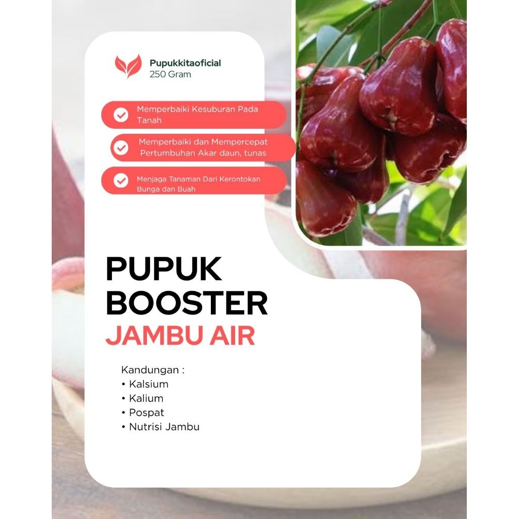 Pupuk Organik Booster Jambu Air 250gram pelebat,pemanis,pembesar buah