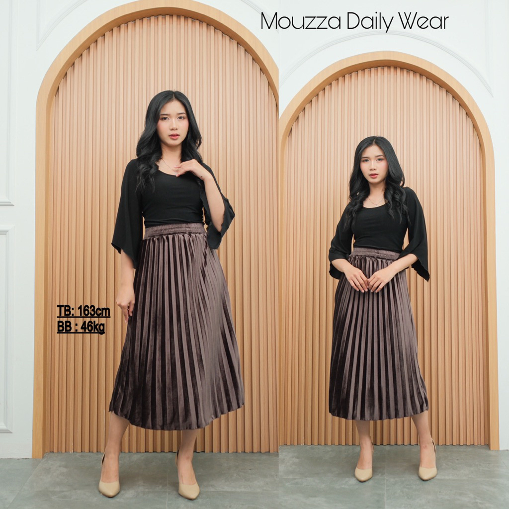 Zenna-ROK PLISKET BLUDRU MIDI 7/8- ROK BLUDRU DEWASA TANGGUNG 7/8 BLUDRU VELVET PREMIUM