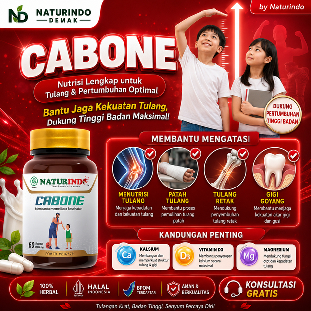 Obat Herbal Cabone Herbal Nutrisi Tulang Naturindo