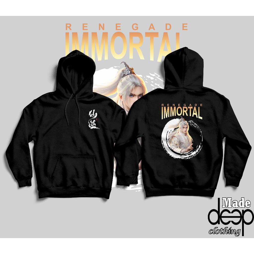 Hoodie Donghua Terbaru Renegade Immortal Wanglin | Bahan Katun Fleece Tebal