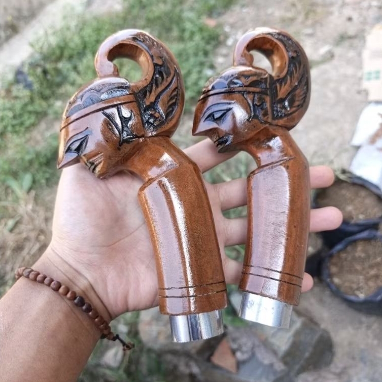 gagang golok Ukir arjuna | Gagang ukir wayang arjuna