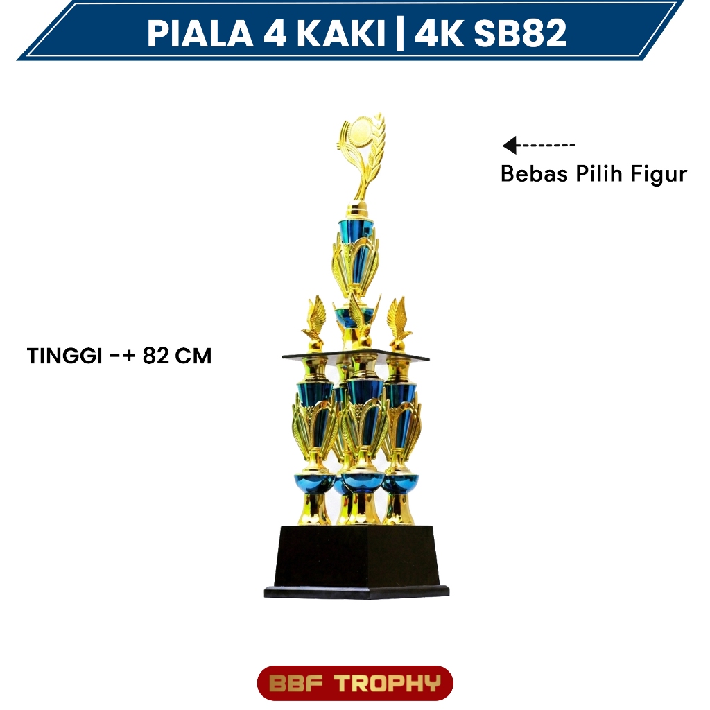 Piala 4 Kaki Satuan Tinggi 82cm Model 4K SB82 Trophy Besar Juara Umum Eksklusif Mewah Piala Bergilir