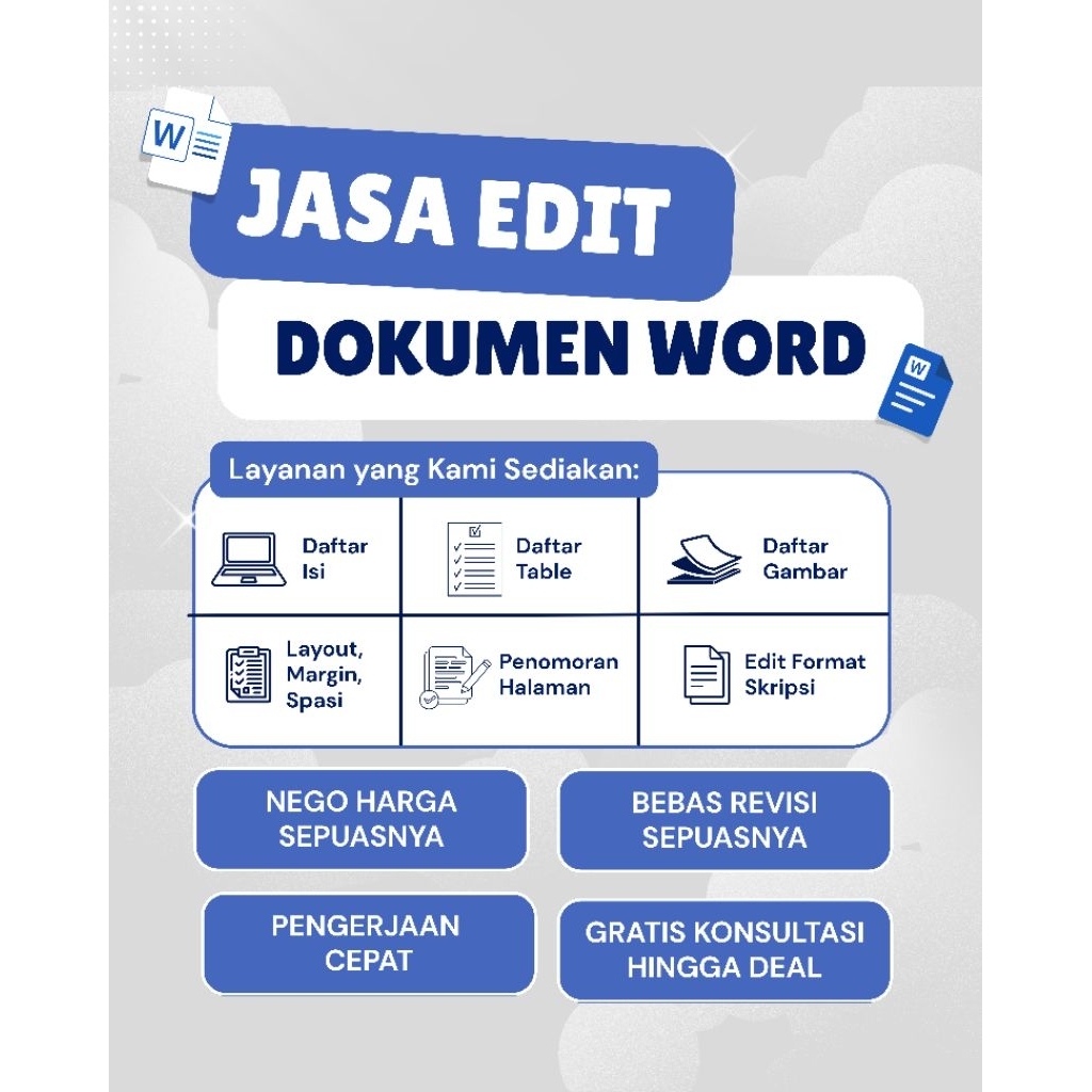Jasa Edit Dokumen Word | Jasa Merapikan Dokumen | Editing Word | Joki Skripsi | Joki Tugas
