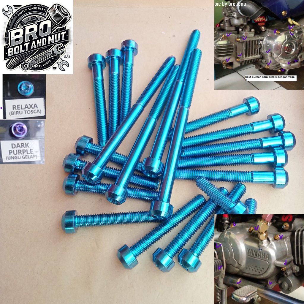 Baut Titanium Blok Mesin Yamaha Jupiter Z Burhan Original Vietnam