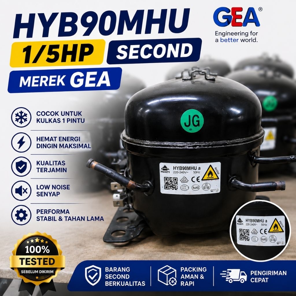 Kompresor HYB90MHU Freezer GEA kulkas 1/5pk original