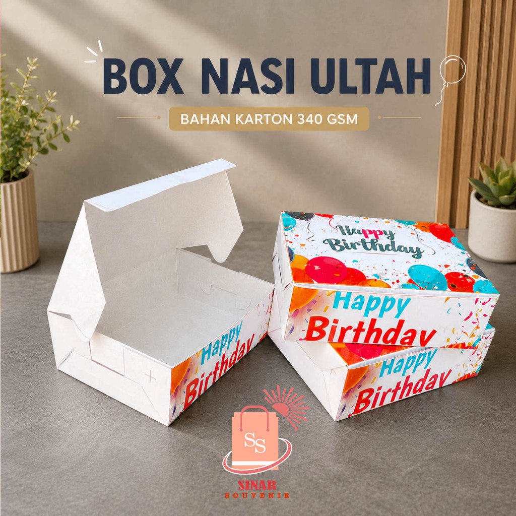 Box Nasi Ulang Tahun | Dus Snack Happy Birthday | Kotak Snack Ultah