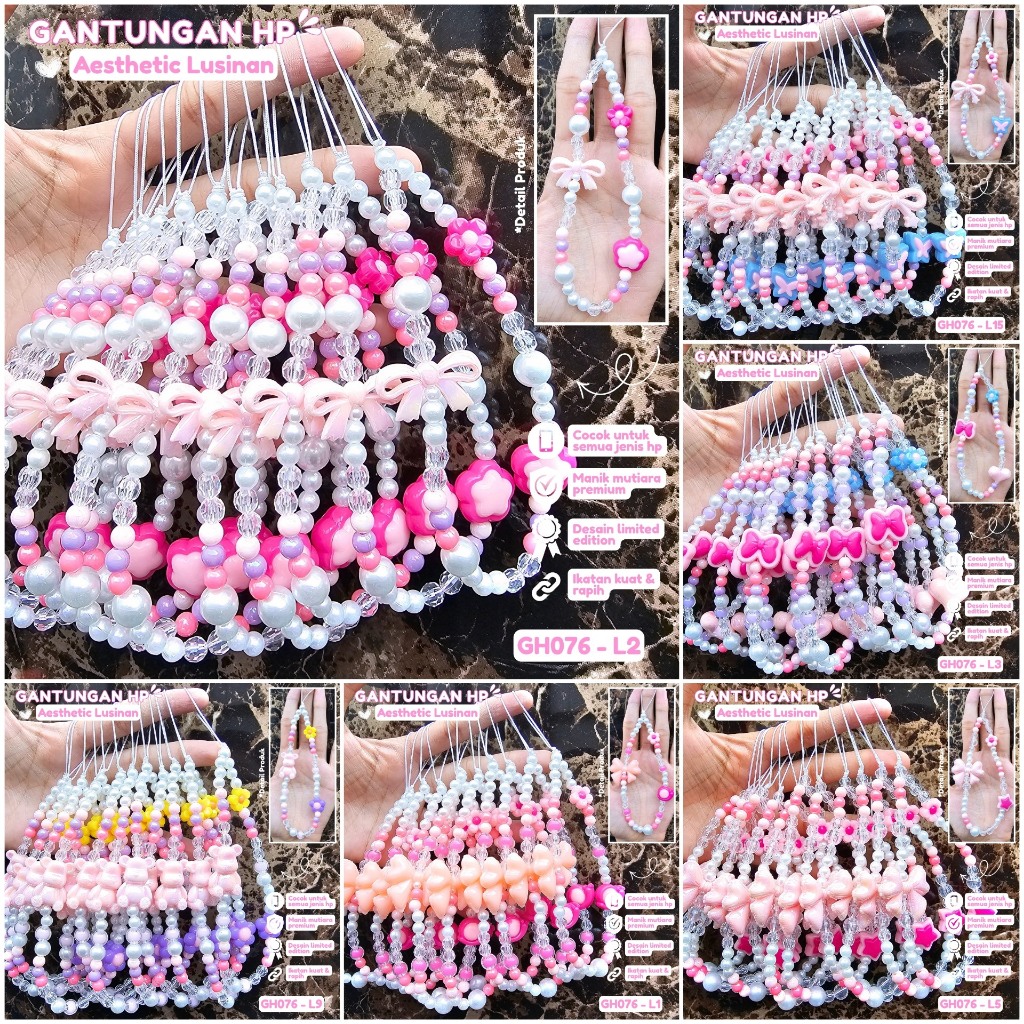 (12 pcs) Gantungan Hp Phone Strap Gantungan Tas Bag Charm Gantungan Kunci Keychain Barang Grosir Aks