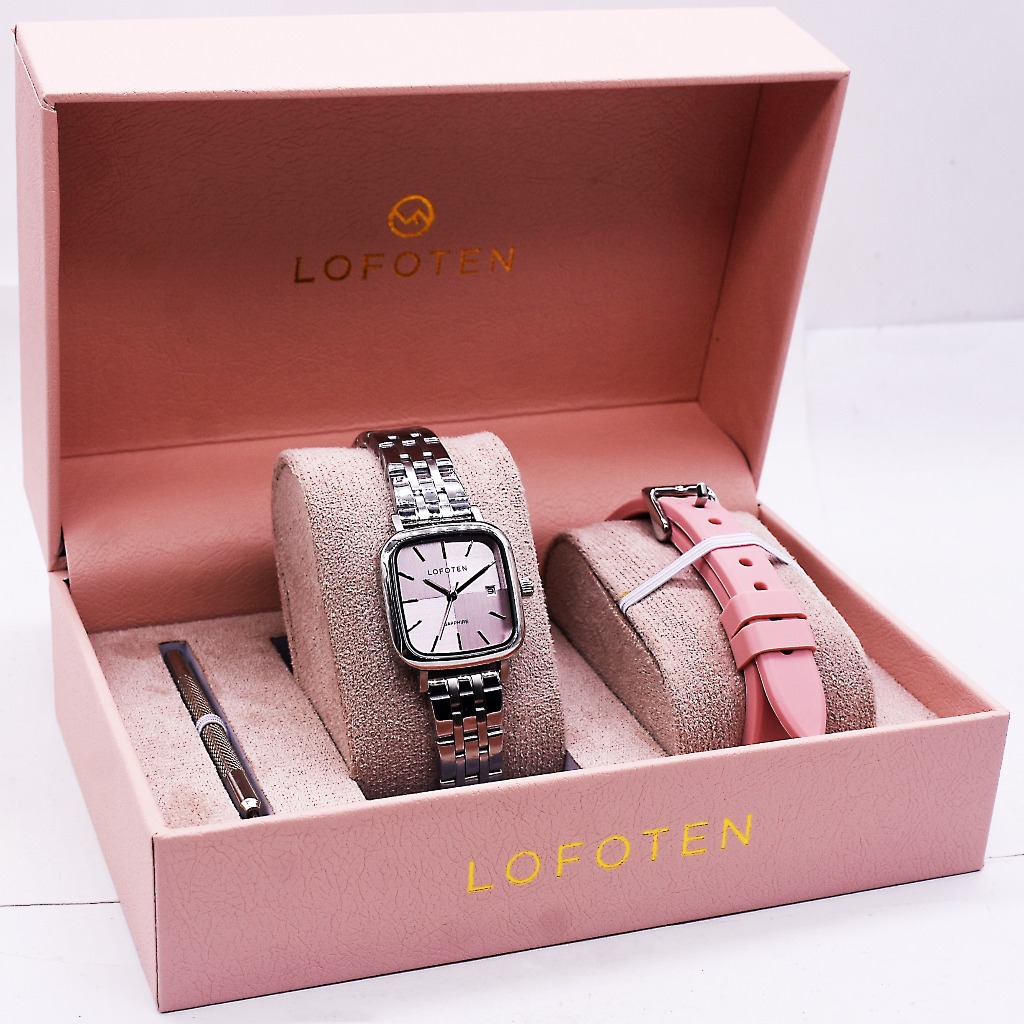 Jam Tangan Wanita LOFOTEN 2333 Stainless Steel + Extra Strap Silicone