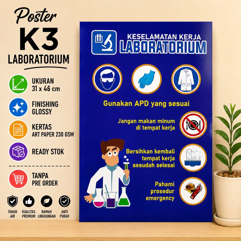 Poster Keselamatan Kerja Laboratorium - K3 - Keselamatan Kerja