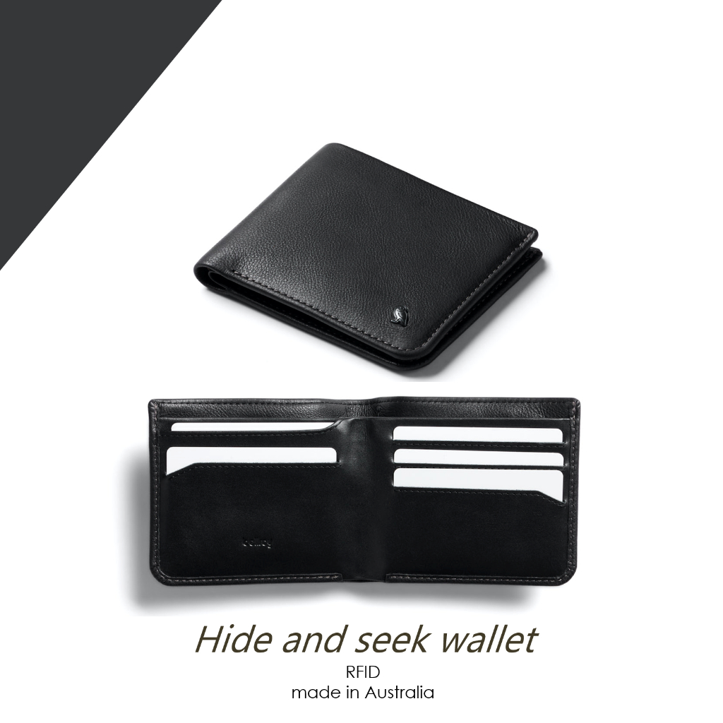 Dompet Bellroy Hide and Seek Wallet Obsidian RFID Original