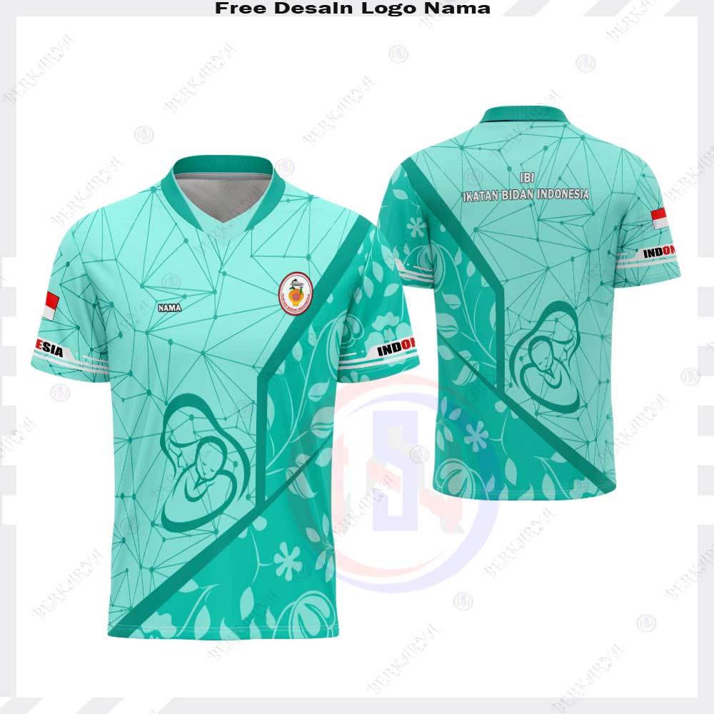Jersey Bidan Indonesia Custom Nama Baju Kaos Olahraga Bidan Seragam Batik IBI Fullprinting Premium