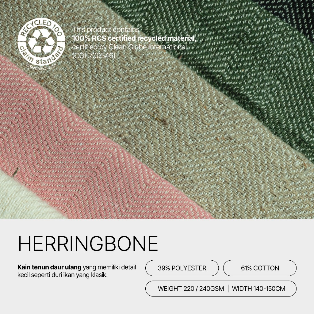 HERRINGBONE / KAIN DAUR ULANG / RECYCLED TEXTILE