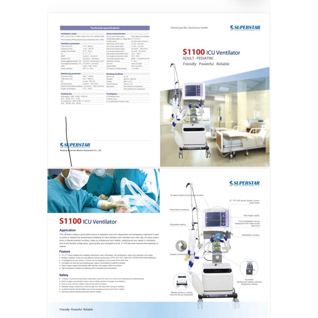ventilator icu 3in1