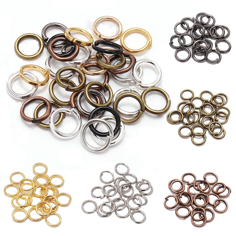 St.kunkka 200Pcs Jump Ring Konektor 3-12 mm Ring Penghubung Perhiasan DIY Kalung Gelang