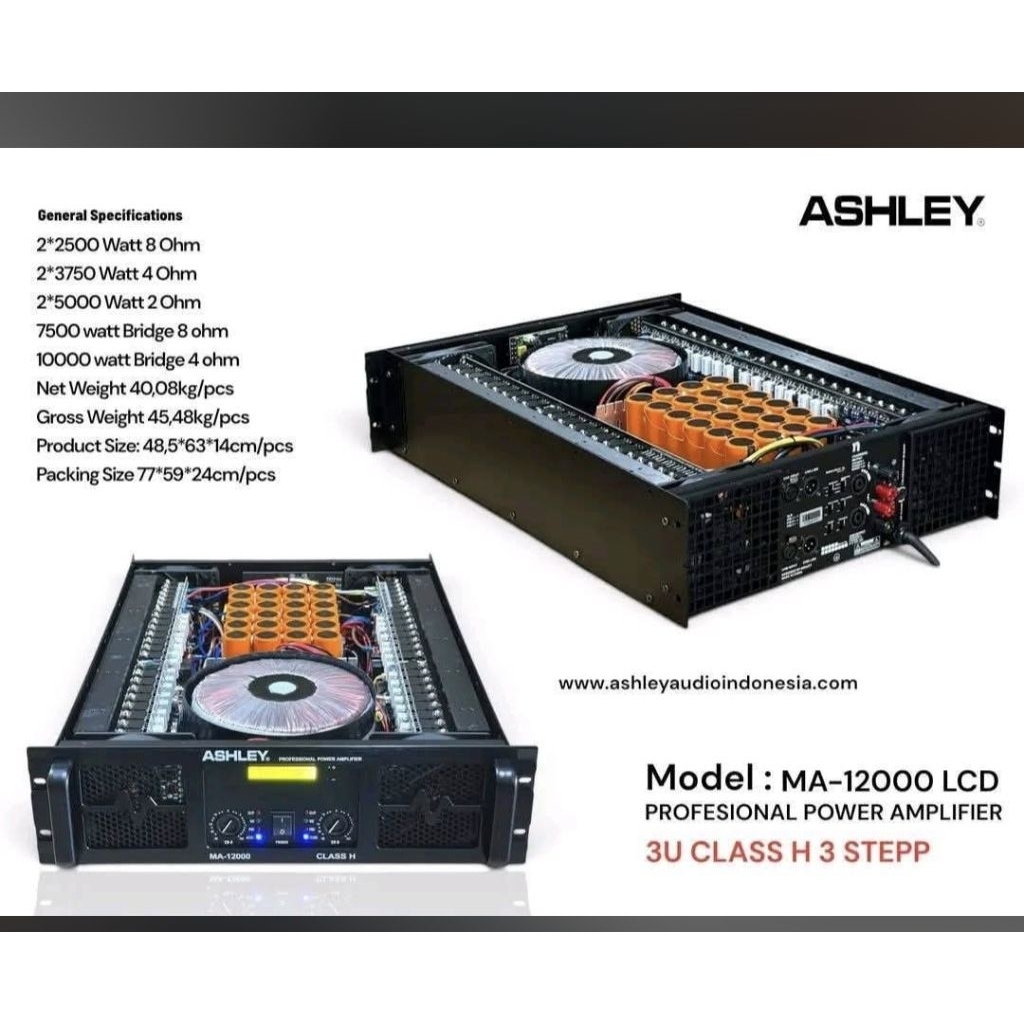 Power amplifier Ashley ma12000 ma 12000 original garansi