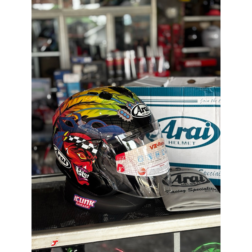 helm helmet ara* vz ram 1:1 RUSSEL BLACK ARAl half face clone super copy original bukan tsr ara1 RUS