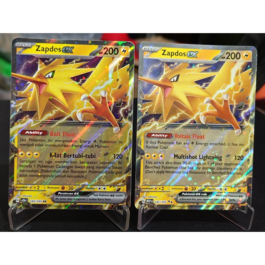 kartu pokemon TCG ori Zapdos Ex RR Indonesia english