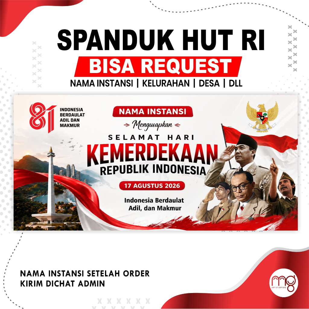 Banner HUT RI 2026 Spanduk 17 Agustus HUT RI Ke 81 Dirgahayu Kemerdekaan Republik Indonesia Hari Kem
