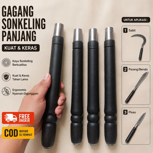 Gagang sabit arit PANJANG sonokeling plus karah ring