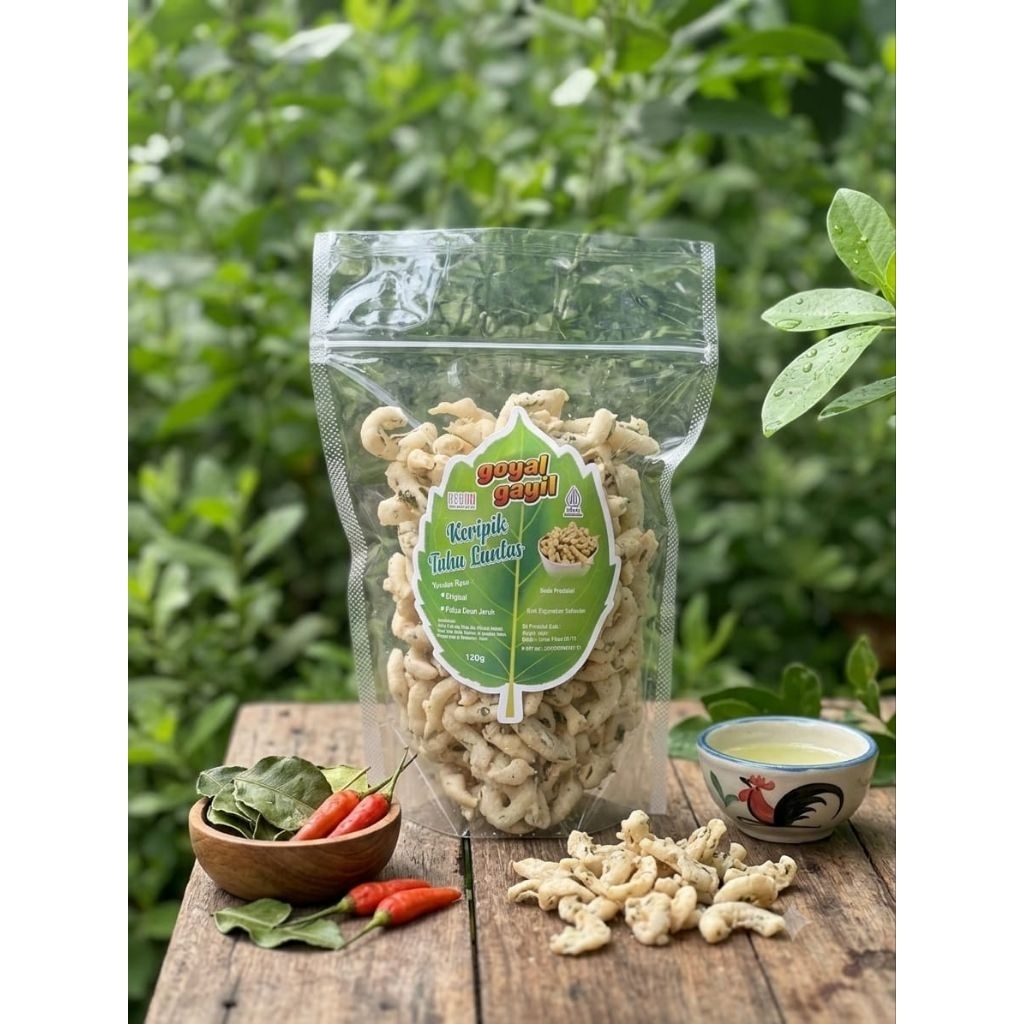 keripik luntas /keripik tahu luntas/keripik Goyal gayil 120gram