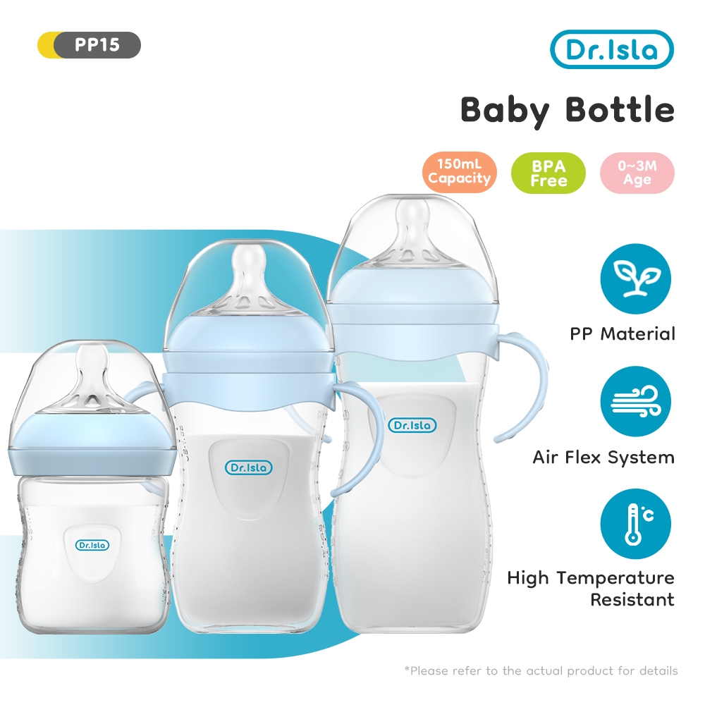 Dr.isla Botol Susu Bayi 150ML 240ML 330ML Bahan PP Dot Bayi Botol Susu Baru Lahir BPA Free PP15