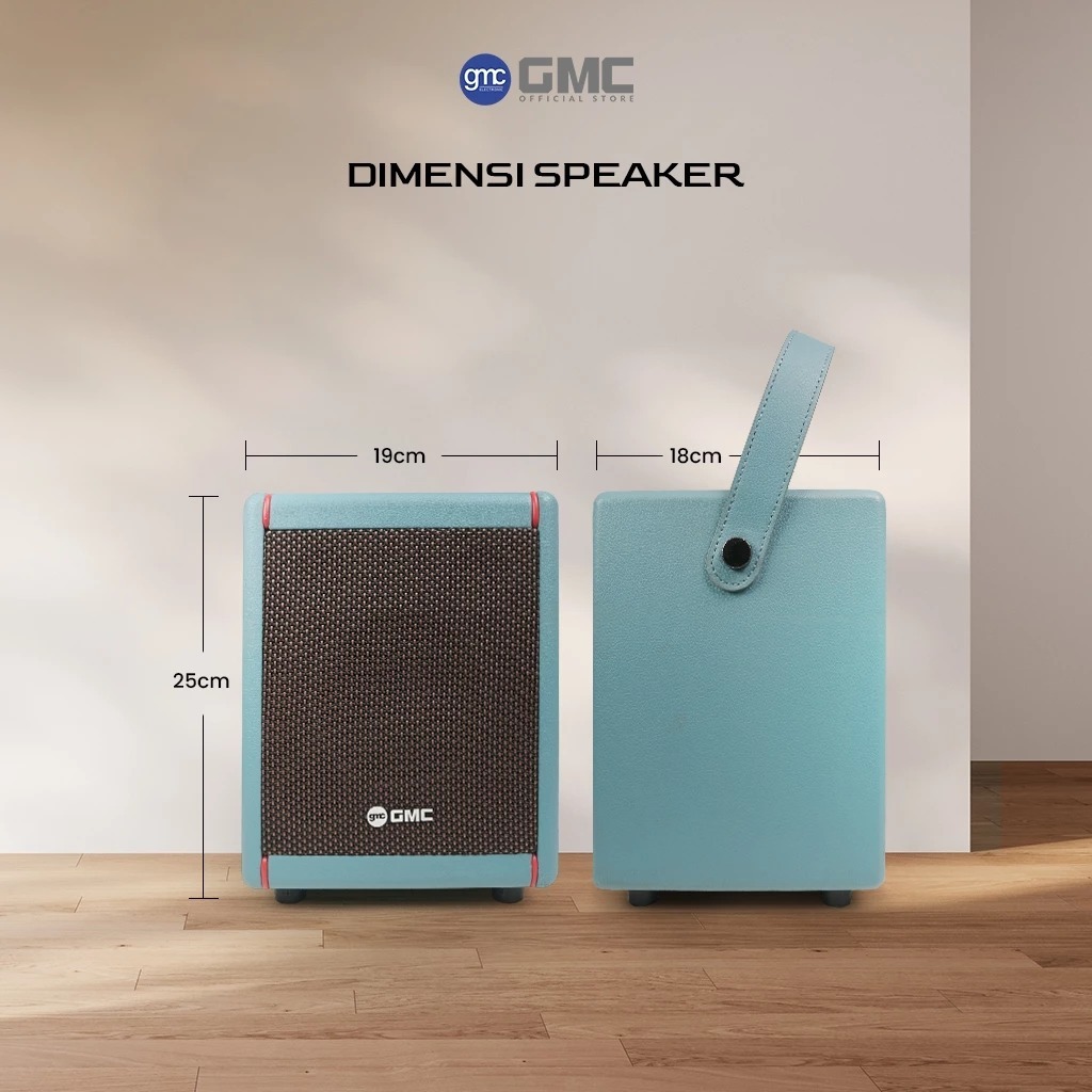 GMC Speaker 881E – Bluetooth Karaoke Speaker 4" – 125W, Gratis 1 Wireless Mic, Karaoke Jack