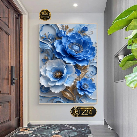 Wallpaper Custom 3D Bunga Anggrek Mewah - Wallpaper Dinding 3d Custom Bunga Biru Besar