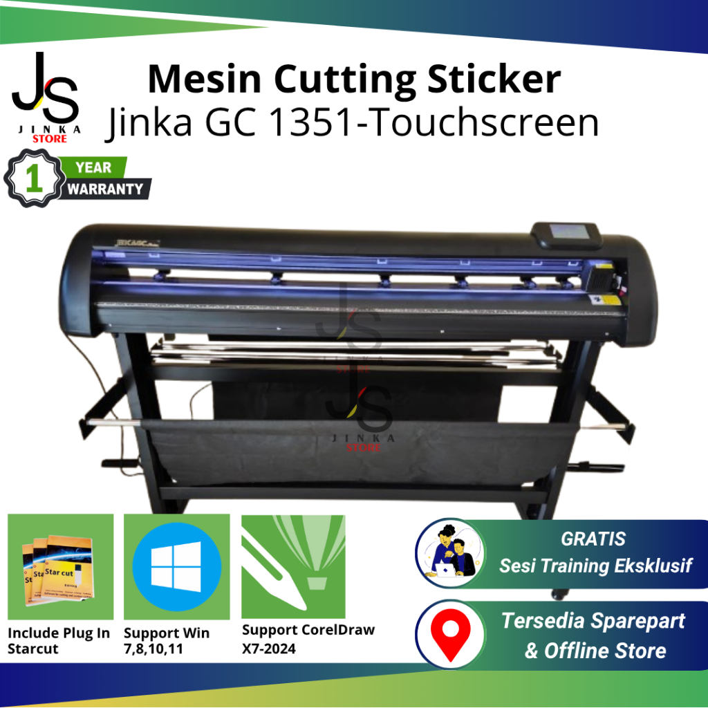 Mesin Cutting Sticker Jinka GC 1351 - Touchscreen Auto Contour | Mesin Cutting Sticker Jinka GC CAM 