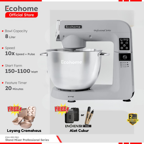 ECOHOME Stand Mixer Professional Series ESM999 Pro 8L Big Capacity Heavy Duty with Digital Panel