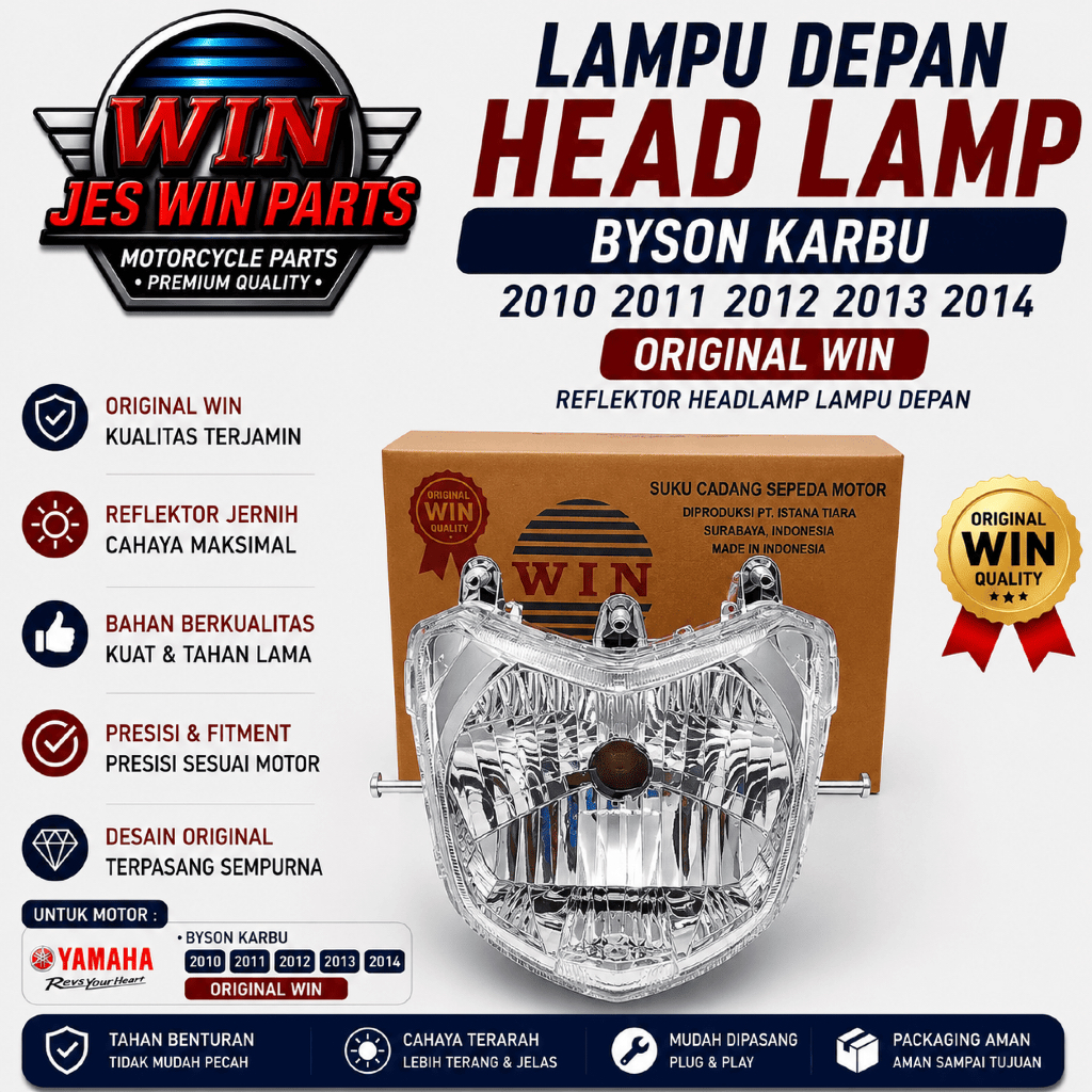 Headlamp Lampu Depan Byson Karbu 2010 2011 2012 2013 2014 Original WIN / LAMPU DEPAN