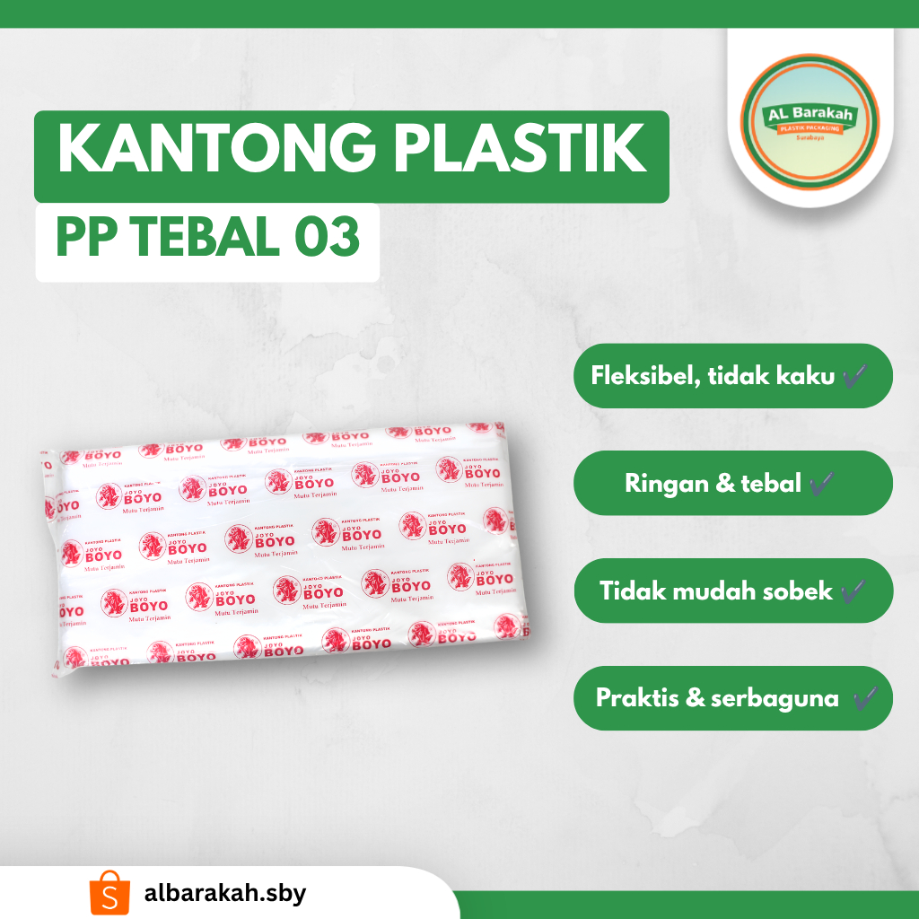 Kantong Plastik PP Tebal 03 Ukuran 10x17 / 10x20 / 12x24 / 18x30 / 18x35 / 20x30 Joyo Boyo | Al Bara