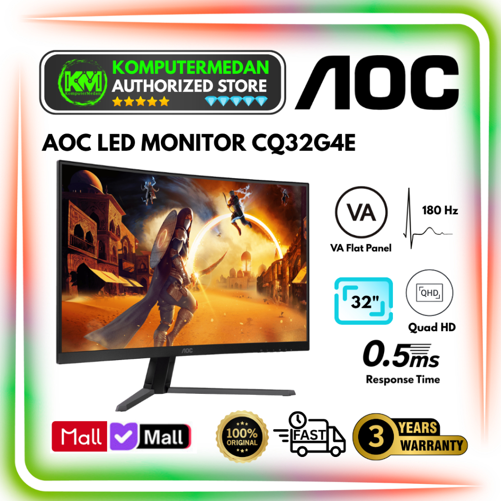 Monitor LED AOC CQ32G4E 32" QHD Curved VA 180Hz 0.5ms AdaptiveSync