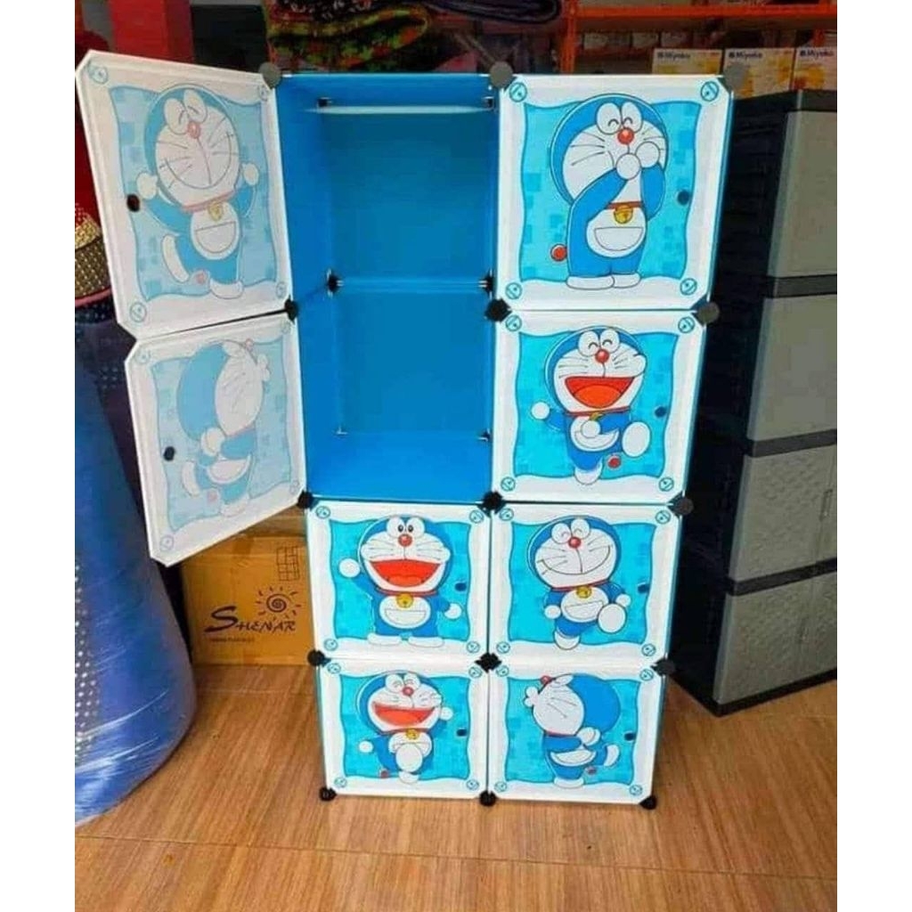 NSP99-LEMARI PAKAIAN PORTABLE 8 PINTU(2×4)SHENAR / RAK LEMARI PLASTIK 8 KOLAM