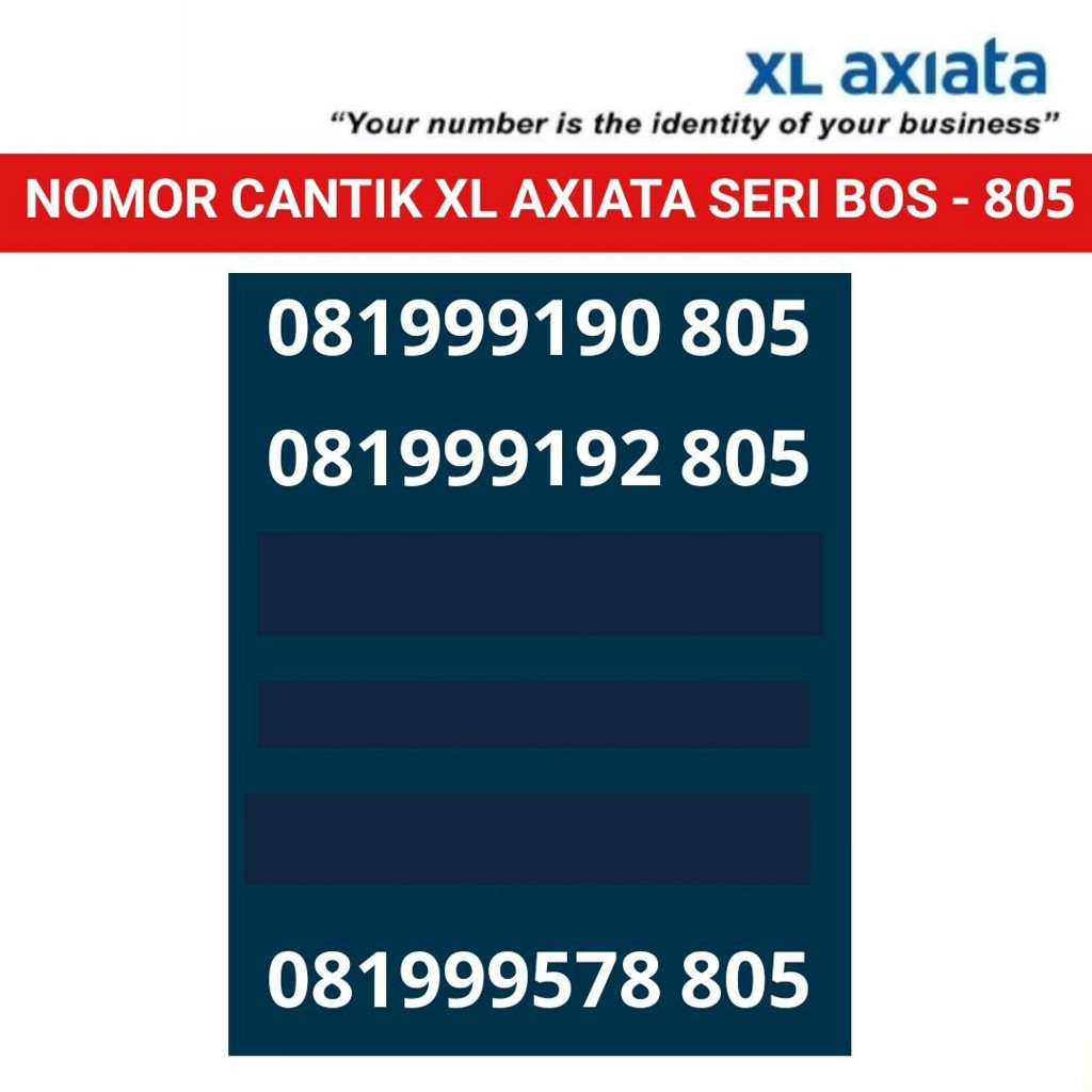 nomor cantik XL axiata kartu perdana BOS 805 nomer cantik spesial