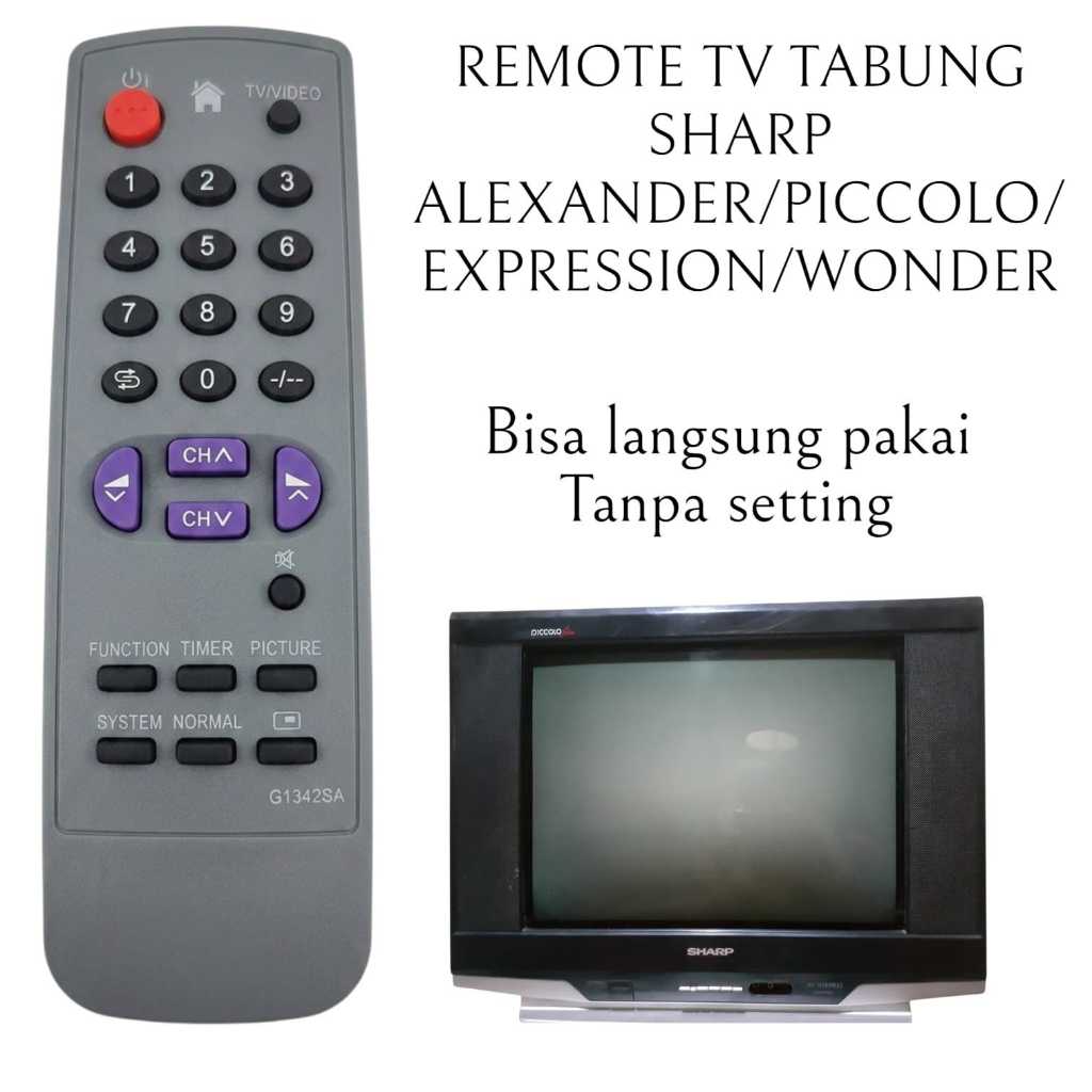 Remot Remote Untuk Semua TV Tabung SHARP Alexander,piccolo,expression,Wonder,Sebagai pengganti Remot