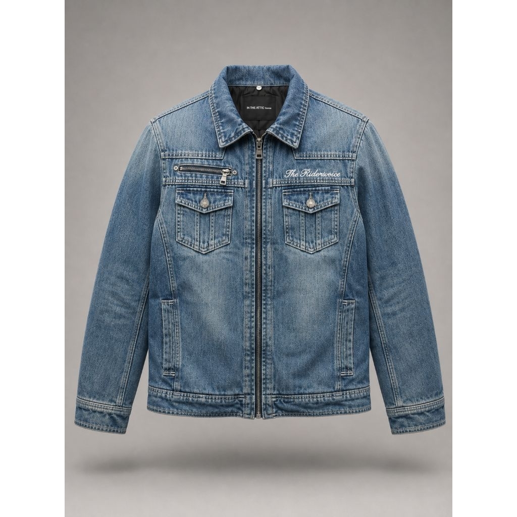 In The Attic Homme Vintage Japanese Denim Biker Jacket