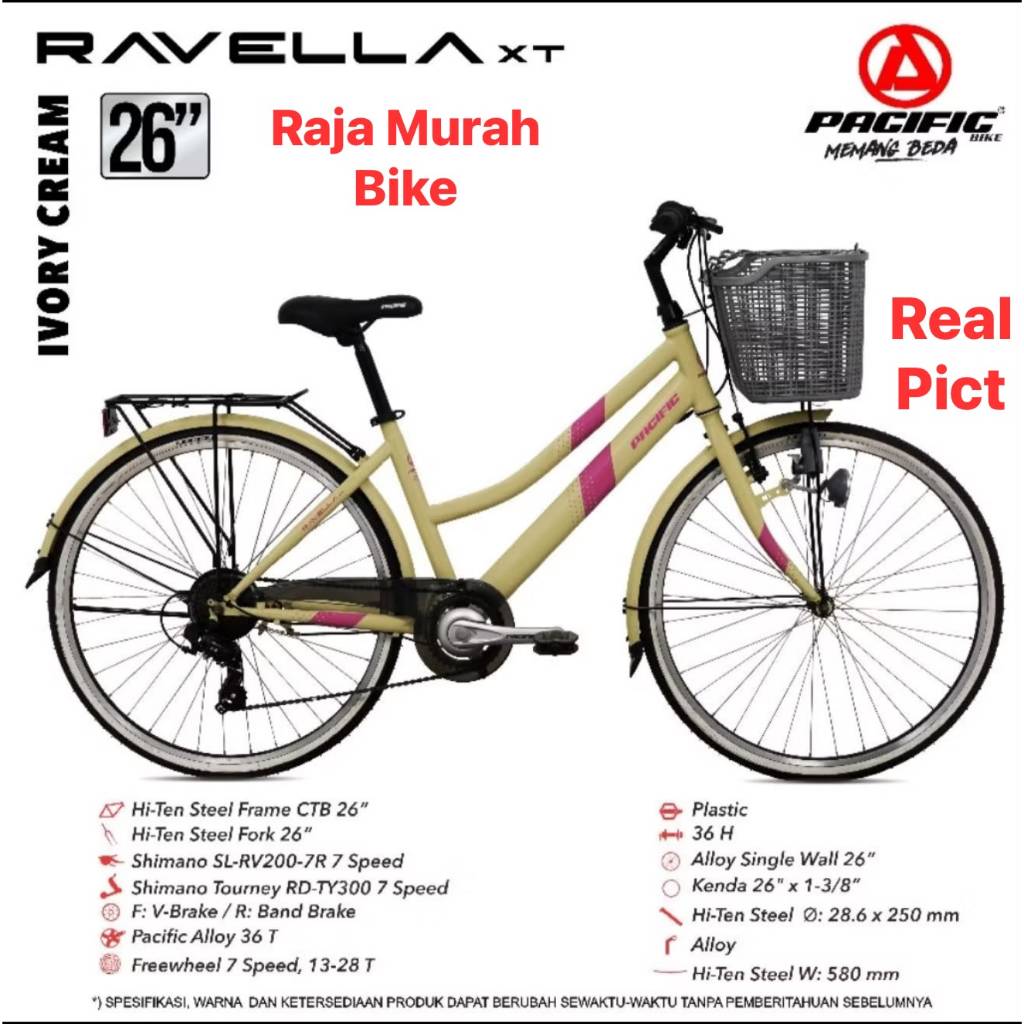 Sepeda Mini Dewasa 26 Inch Pacific Ravella XT Sepeda Prempuan Keranjang Mini 26 Inch Ravella XT